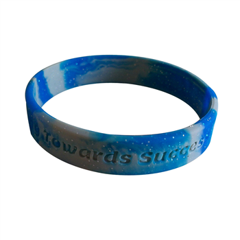 Mix Color Silicone Bracelet with Silver Powder