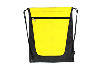 Two-Tone Custom Drawstring Backpack with Zipper