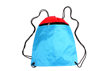 Two-Tone Custom Drawstring Bag with Zipper Pocket