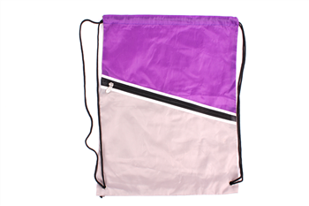 Two-Tone Custom Drawstring Backpack with Zip Pocket