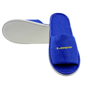Open-Toe Towel Slippers with EVA Soles