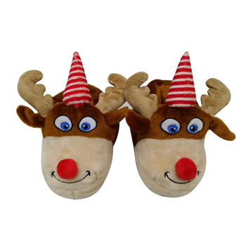 Reindeer Fleece Slippers for Kids