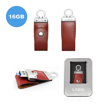 16GB OTG USB Flash Drive – Leather Key Style