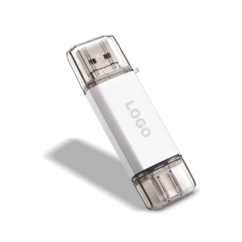 32GB Dual-Port USB 2.0 Type-C Flash Drive – Waterproof Aluminum