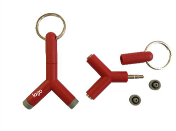 Keychain 3.5mm Audio Splitter Adapter