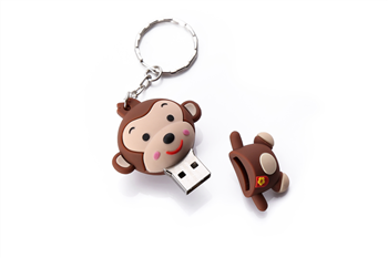 Monkey Shaped USB Flash Drive with Keychain