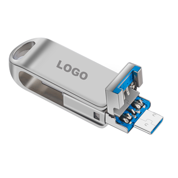 64G 3-in-1 USB Flash Drive with Type-C & Micro-USB Ports