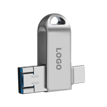 32G 3-in-1 USB Flash Drive with Type-C & Micro-USB Ports