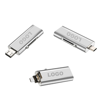 32G 3-in-1 USB Flash Drive with Type-C & Micro-USB