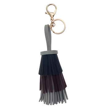 Triple Tassel PU Key Chain
