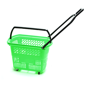 Double Handle Rolling Shopping Basket