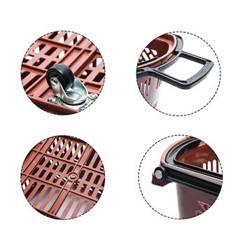 Double Handle Rolling Shopping Basket