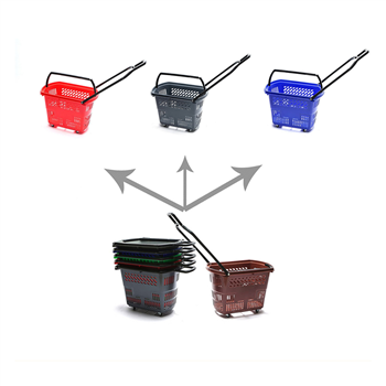 Double Handle Rolling Shopping Basket