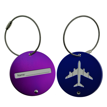 Durable Round Aluminum Luggage Tag