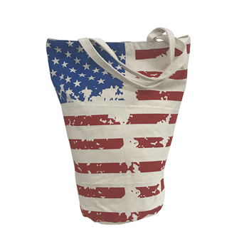 American Flag Canvas Shopping Tote