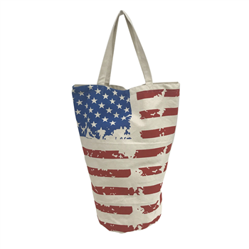 American Flag Canvas Shopping Tote