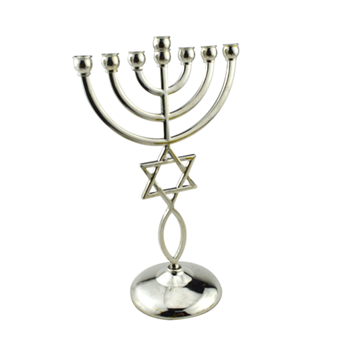Traditional Silver Menorah