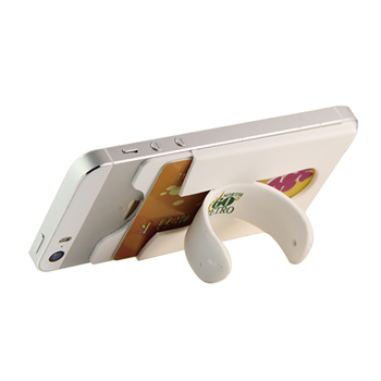 Silicone Stick-On Phone Wallet with Stand
