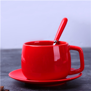 Ceramic Coffee Cup and Saucer Set