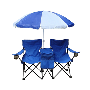 Double Folding Chair with Removable Umbrella