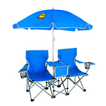 Double Folding Chair with Removable Umbrella