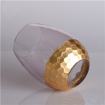 Egg Shaped Wine Glass with Gold Foil