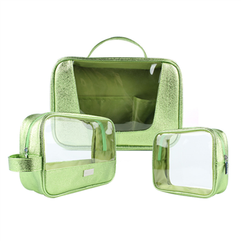 3-Piece PVC Cosmetic Bag Set