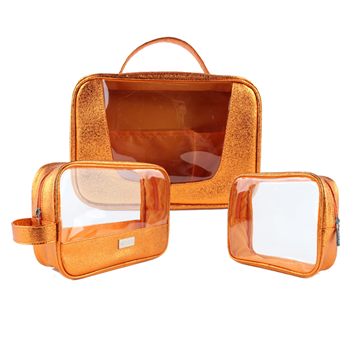 3-Piece PVC Cosmetic Bag Set