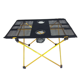 Portable Mesh Camping Table with Cup Holders