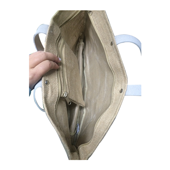 Jute Tote with Leather Handles