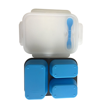 Collapsible 3-Compartment Silicone Lunch Box