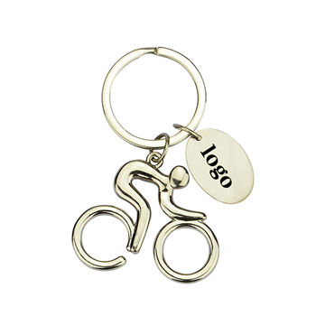 Cyclist Shape Zinc Alloy Keychain