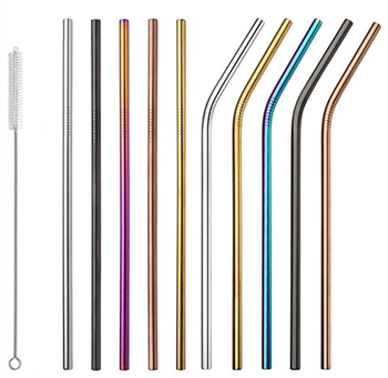 Colorful Reusable Stainless Steel Straw Set