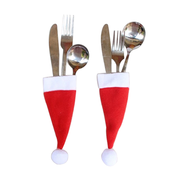 Mini Santa Hat Utensil Covers
