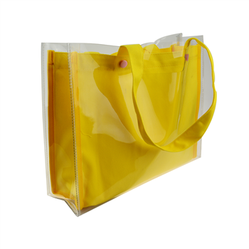Dual-Layer PVC & Canvas Tote Bag