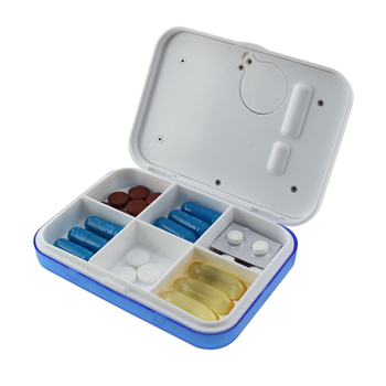 6-Compartment Pill Box with Alarm Clock