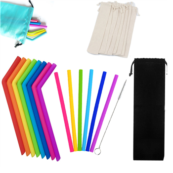 Reusable Silicone Straw with Cleaner