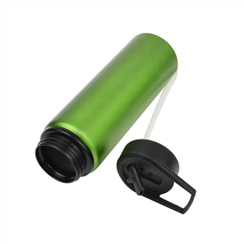 Aluminum Water Bottle with Straw & Handle