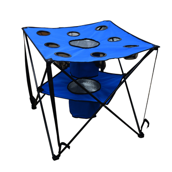 Beach Folding Table with 8 Cup Holders