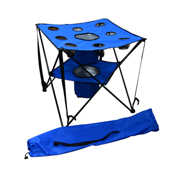 Beach Folding Table with 8 Cup Holders