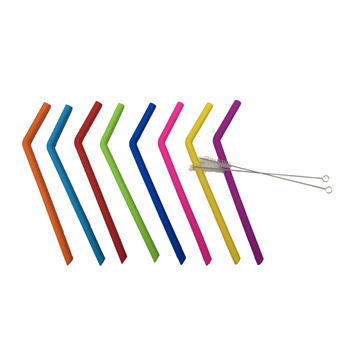 Reusable Silicone Straw with Cleaner