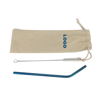 Colorful Stainless Steel Straw Set with Pouch