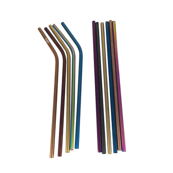 Colorful Stainless Steel Straw Set with Pouch