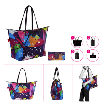 Full Color Fashion Foldable Reusable Tote Bag