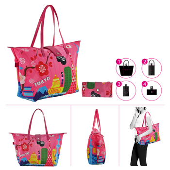 Full Color Fashion Foldable Reusable Tote Bag