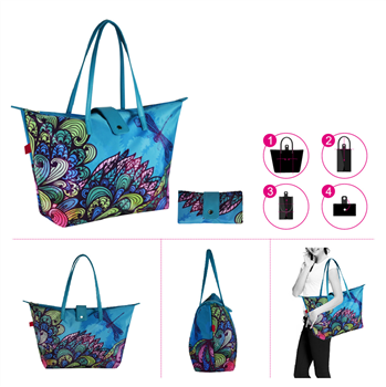 Full Color Fashion Foldable Reusable Tote Bag