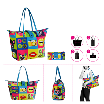 Full Color Fashion Foldable Reusable Tote Bag