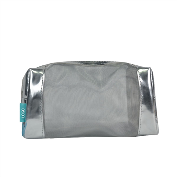 Silver Mesh Travel Cosmetic Bag