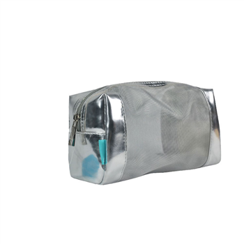 Silver Mesh Travel Cosmetic Bag