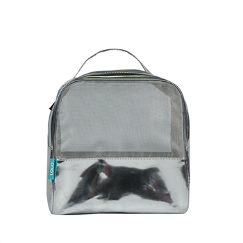 Silver Mesh Cosmetic Handle Bag